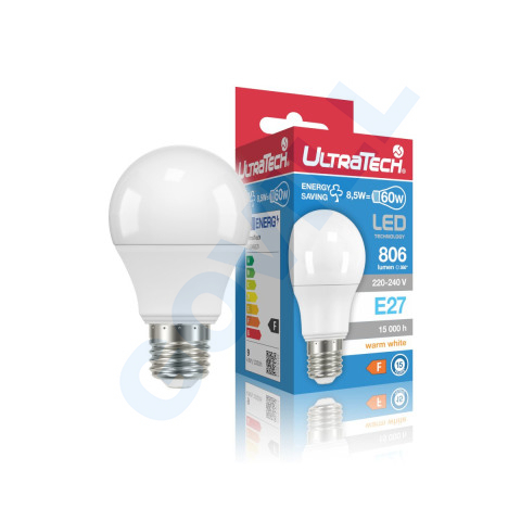 UltraTech LED normál izzó E27 8,5W 806lm 3000K